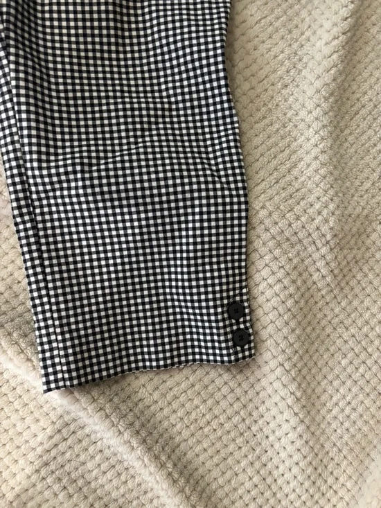 Chicos Womens Brigitte Gingham Black & White Capri Ankle Pants Size Medium - Picture 4 of 6